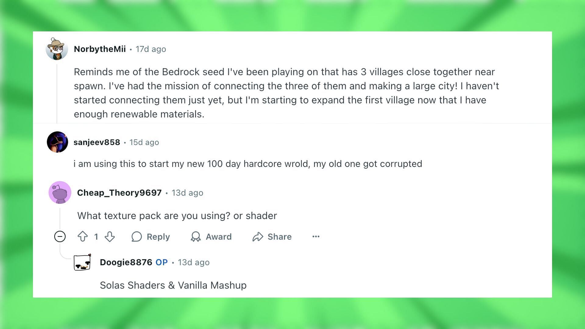 Redditors react to the village find (Image via Reddit)